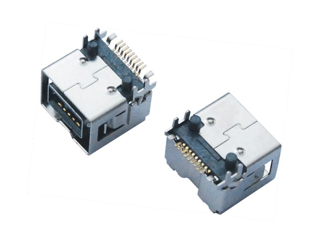 IEEE 1394 FEMALE SMT 定位柱1.0-1.5MM 平行托點5.2MM